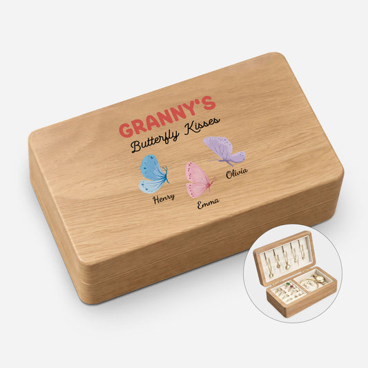 6947AUK1 personalised grannys butterfly kisses wooden jewellery box for grandmamum 6947ajtvna_1