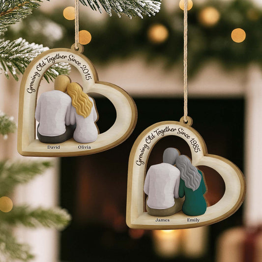 6996OUS1 1 layered wood growing old together ornament cusotm couples christmas gifts 6996OTL5G_2