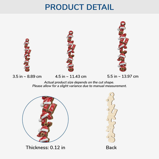 7022OUS3 3d printing effect 1 layered wooden letter ornaments with santa hats custom xmas gifts 7022O6L5A