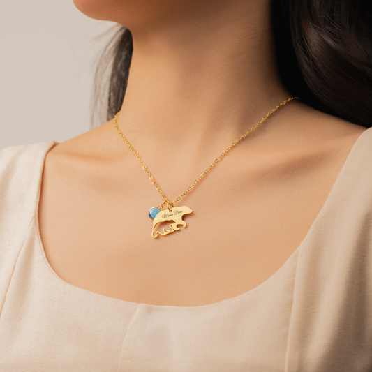 7042JUS2 mama bear necklace with birthstones custom gifts for mom grandma 7042J0T5A