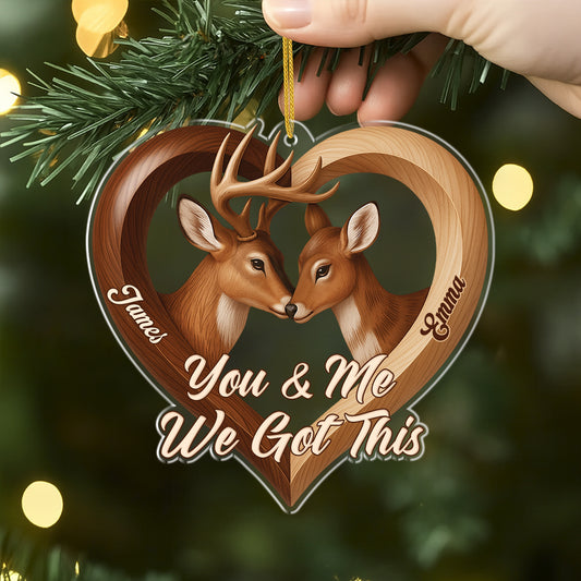 7048OUS2 3d printing effect custom acrylic deer ornaments christmas gifts for couples 7048O