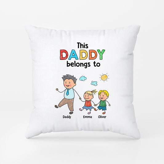 7078PUK2 personalised this mum belongs to pillow with kids names for mum and dad 7078ptpaa
