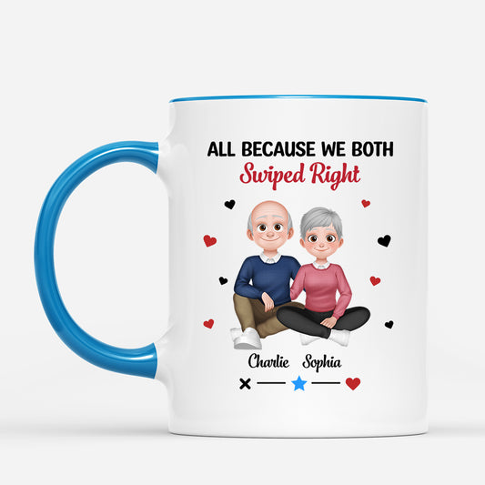 7151MUS2 all because we both swiped right mug personalized gifts for couples 7151MKQMG