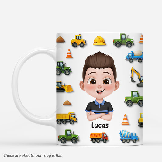 7178MUS1 3d printing effect construction coffee mug_ personalized kids gifts 7178M