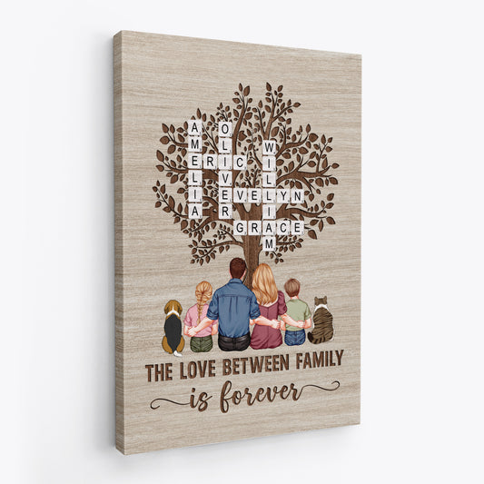 7179CUS2 personalized family name crossword canvas the love between family is forever 7179C3T5I