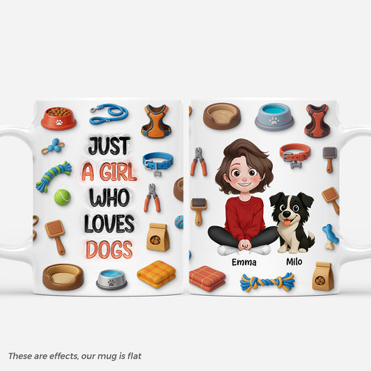 7246MUS1 3d printing effect just a girl who loves dogs mug custom dog lover gifts 7246MKVZC