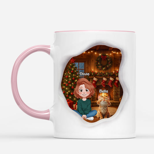 7265MUS2 3d printing effect custom cat and owner mug christmas gifts for cat lovers 7265MTL5D