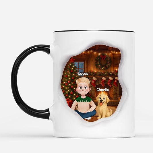 7265MUS2 3d printing effect custom dog and owner mug christmas gifts for dog lovers 7265MTL5C