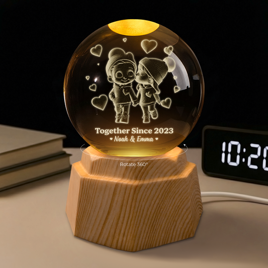 7273LUS1 custom 3d crystal ball lamp anniversary gifts for couples 7273L5T5G
