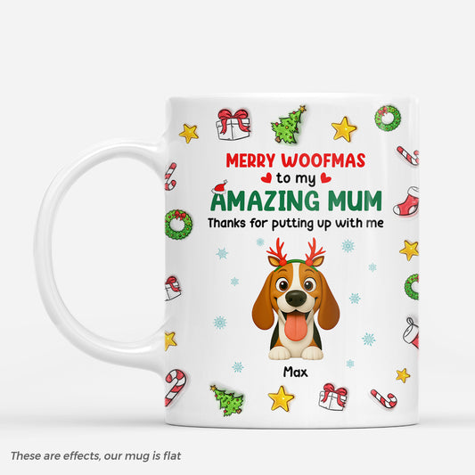 7278MUK1 3d printing effect merry woofmas personalized dog christmas mug 7278MKZ5C