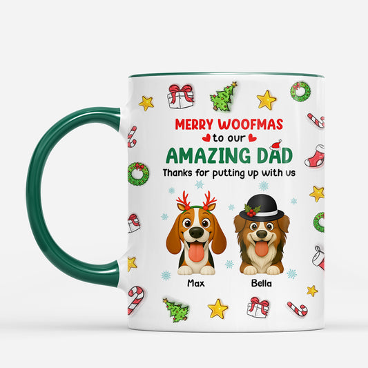 7278MUK2 3d printing effect merry woofmas personalized dog christmas mug 7278MKZ5C
