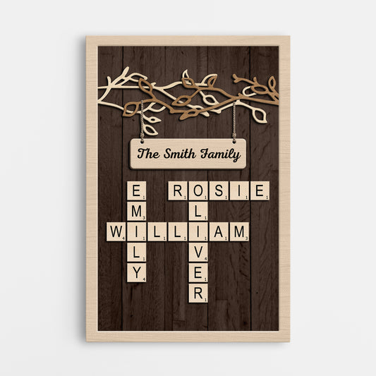 7357CUS1 personalized family canvas crossword puzzle name wall art_ 7357CKVNI