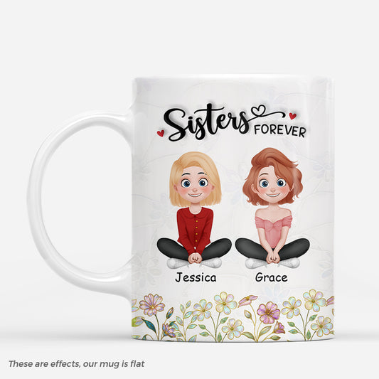 7378MUS1 3d printing effect sisters forever mug personalized gifts for best friends 7378M6L5F
