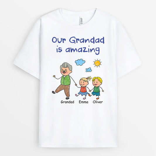 7429AUK1 personalised our grandadgranny is amazing shirt 7429a8pzb