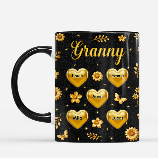 7489MUS4 3d printing effect gold flower mug with names custom gifts for mom grandma 7489M6FWA