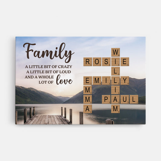 7502CUS1 family crossword art personalized canvas with family names 7502CTQ5I