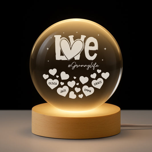 7626LUK custom crystal ball lamp with names gifts for mom and grandma 7626L6LTA