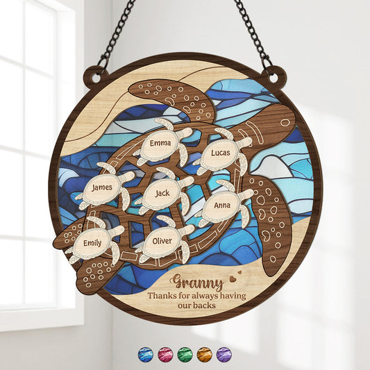 7672UUK1 personalised turtle suncatcher for mumgranny 7672uspza