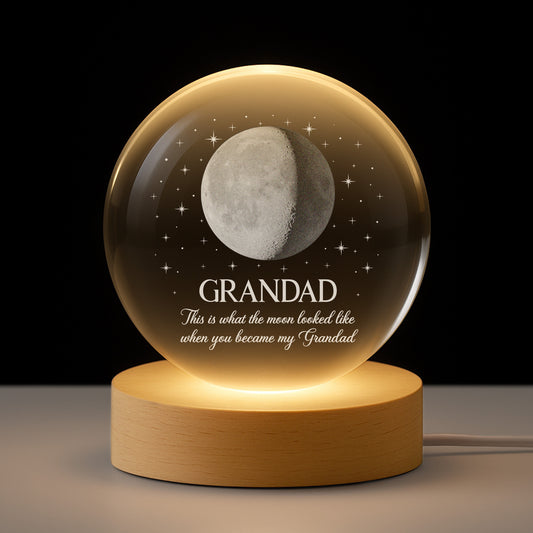 7695LUK1 personalised moon phase crystal ball lamp for grannygrandad 7695l6qmb