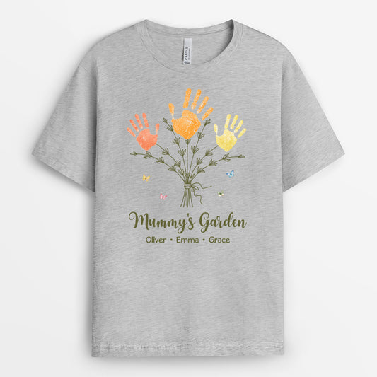 7719AUK2 personalised grannys garden shirt with handprint for grandmamum 7719a8lca
