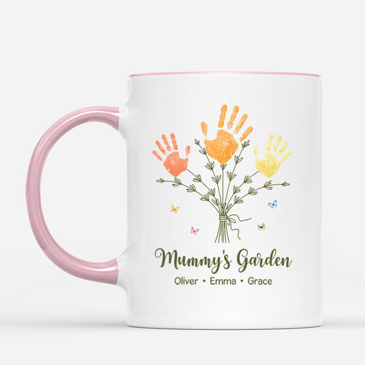 7719MUK2 personalised grannys garden mug with grandkids names for grandmamum 7719m8lca