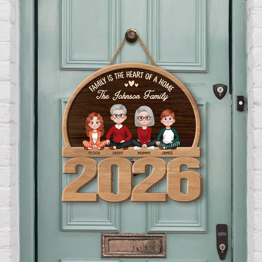 7738QUK2 personalised family wood sign for family with dogcat 7738qtlni