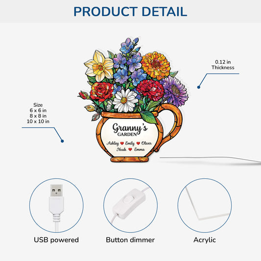 7743LUK3 personalised grandmas garden light box for grannymum 7743l8lza