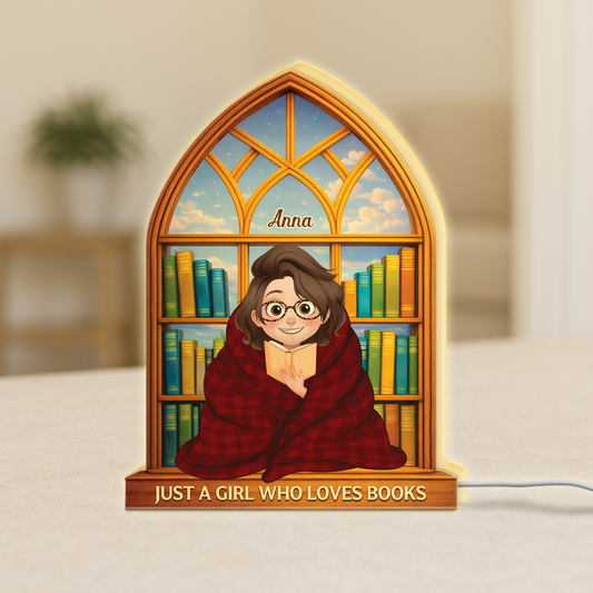 7755LUS1 just a girl who loves books light box custom gifts for book lovers 7755lurta
