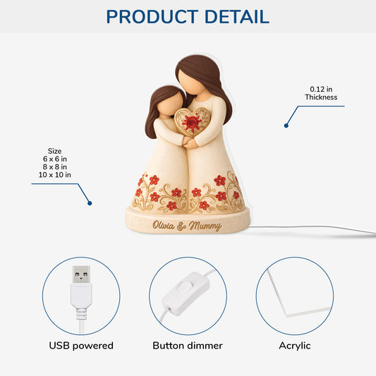 7777LUK2 personalised mother and daughter light box for mumgranny 7777l3pna