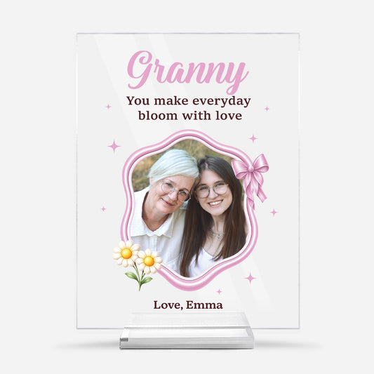 7786RUK1 personalised acrylic photo plaque with stand for grannymum 7786r8pta