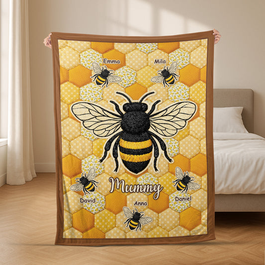 7793BUK2 3d printing effect personalised fleece bee blanket for grannymum 7793bsqwa