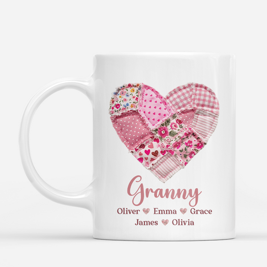 7809MUK1 personalised pink heart coffee mug with names for grannymum 7809m8fca