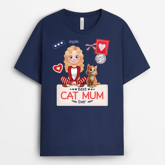 7816AUK2 personalised best cat dad ever t shirt for cat owners 7816acfmd