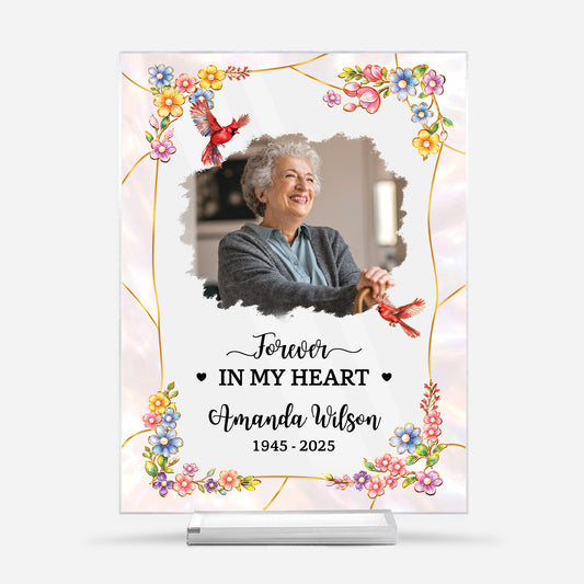7833RUS1 custom acrylic plaque with stand memorial photo gifts for loss of momdad_ 7833rtqaa