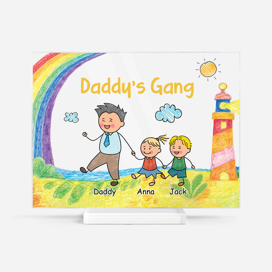 7834RUK1 personalised mummys gang acrylic plaque with stand for mumdad 7834rtpta