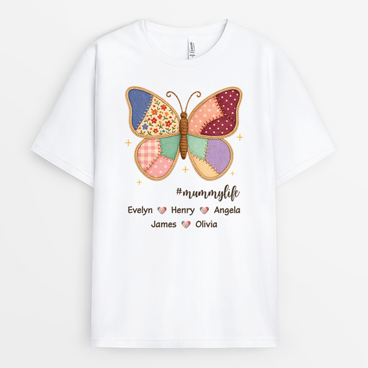 7842AUK1 personalised butterfly shirt with names for grannymum 7842a6fna