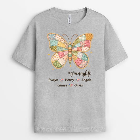 7842AUK2 personalised butterfly shirt with names for grannymum 7842a6fna