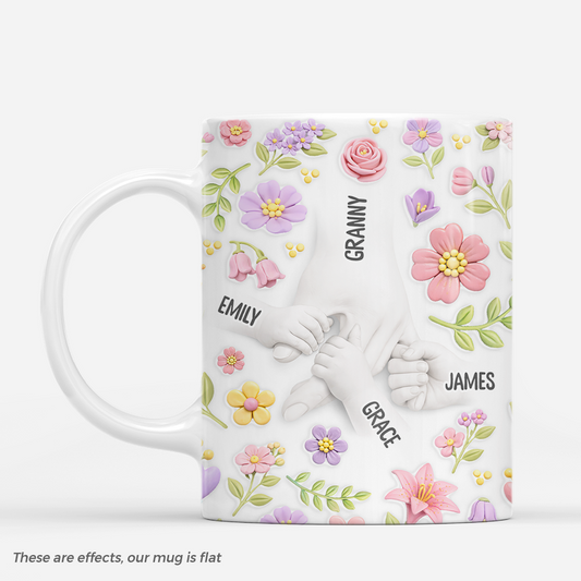 7867MUK1 3d printing effect personalised flower mug for mothers day for mumgranny 7867mshna