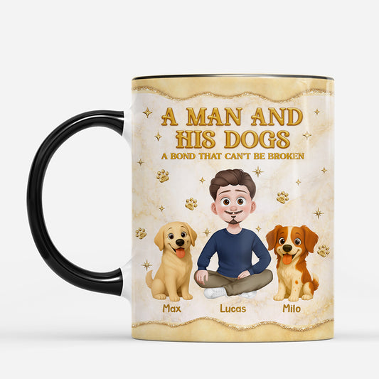 7879MUK2 3d printing effect personalised dog and owner a bond that cant be broken_ mug 7879mcpzc