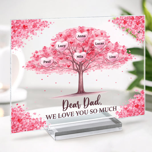 7889RUK2 personalised family tree acrylic plaque with stand for mumdad 7889rtpca