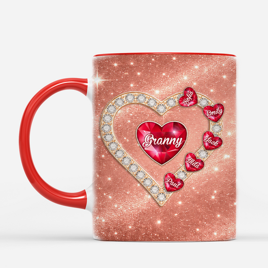 7938MUK1 personalised diamond heart mug with names for mumgrandma 7938mt6ca2