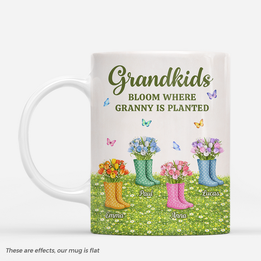 7939MUK1 personalised grandkids bloom where grandma is planted mug for grannymum 7939mtkca