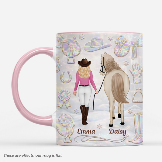 7954MUK1 3d printing effect personalised horse and owner mug for herhim 7954m8fcu