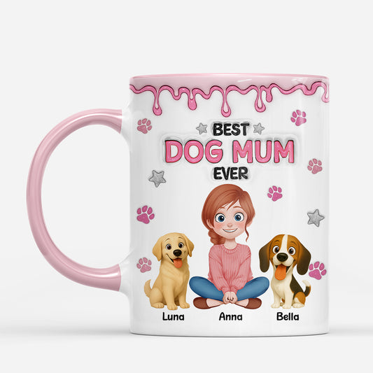 7966MUK2 3d printing effect personalised best dog dad ever mug with paw prints for dog owners 7966m8qzc