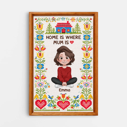 7975CUK1 personalised home is where mum is canvas for mumgrandma 7975ccvca_1