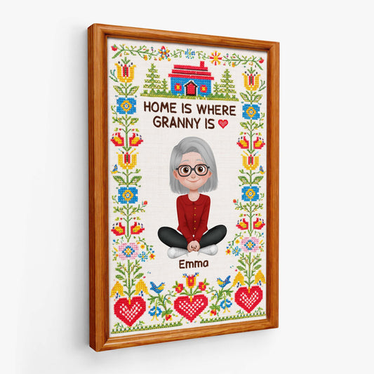 7975CUK1 personalised home is where mum is canvas for mumgrandma 7975ccvca_2