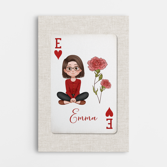 7976CUK1 personalised playing card canvas wall art for mumgrandma 7976ctfna