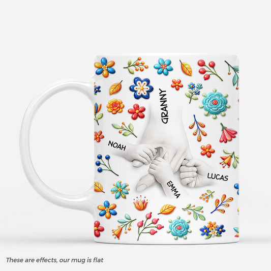 7998MUK1 3d printing effect personalised holding mums hand mug with flowers for mumgranny 7998msvma_2