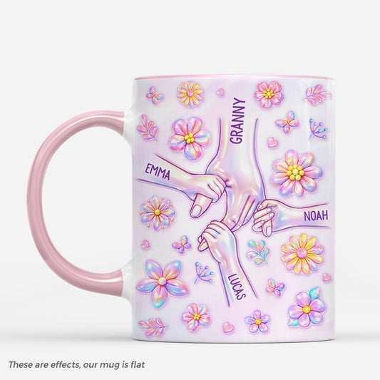 8002MUK1 3d printing effect personalised holographic flower mug for mumgranny 8002mspza