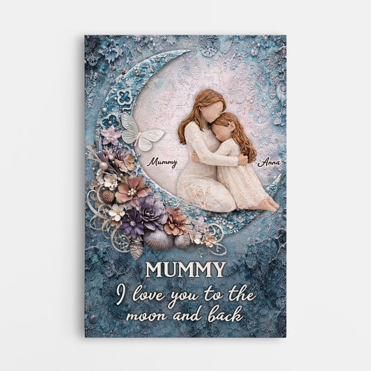 8006CUK1 personalised i love you to the moon and back canvas wall art for mumdad 8006c6pwa